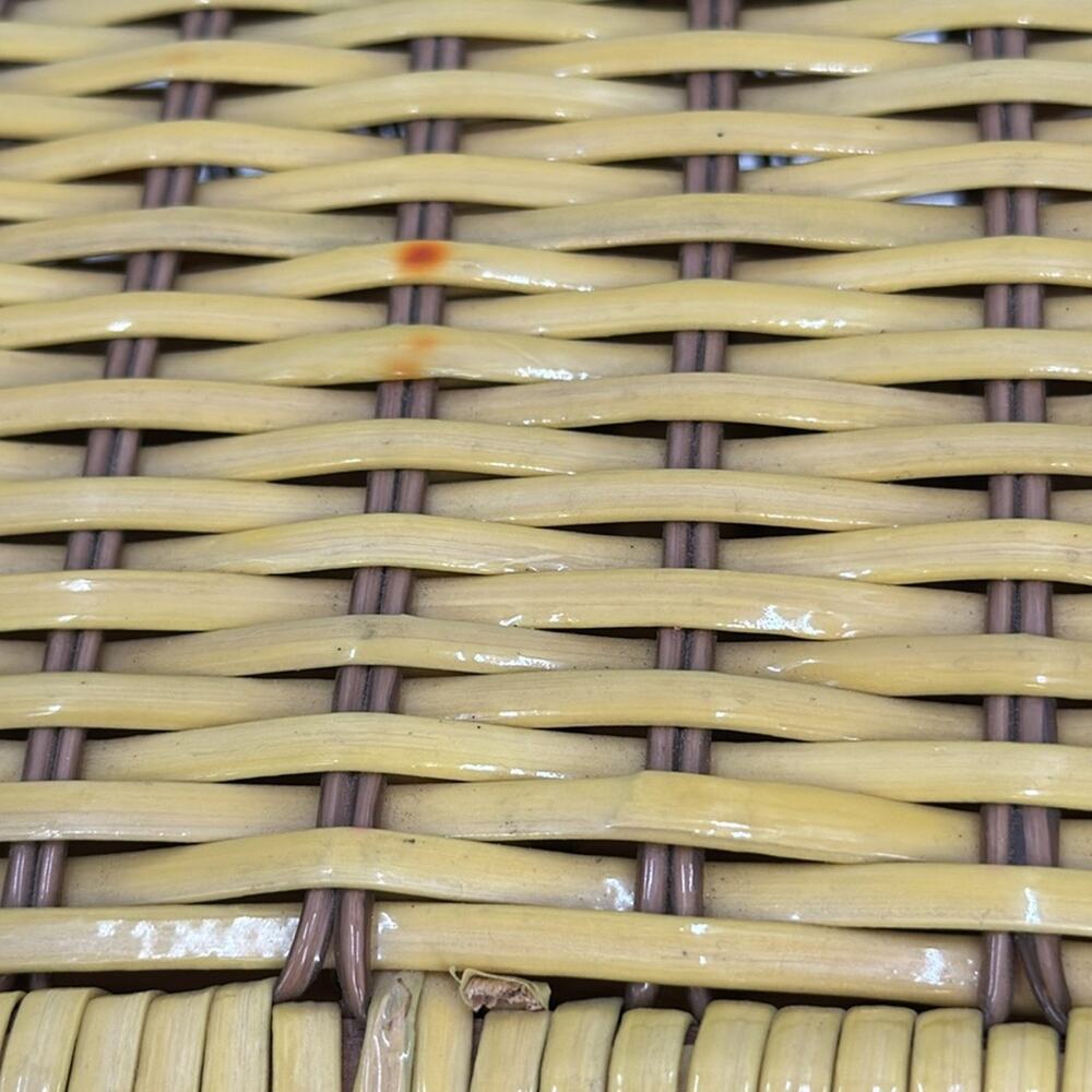 Vintage Yellow Wicker picnic basket handbag - Picture 4 of 12
